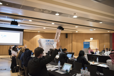 Model IRENA delegates take a vote.