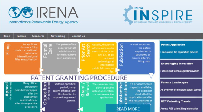 2 million patents & 400 standards for renewable technology now together on INSPIRE